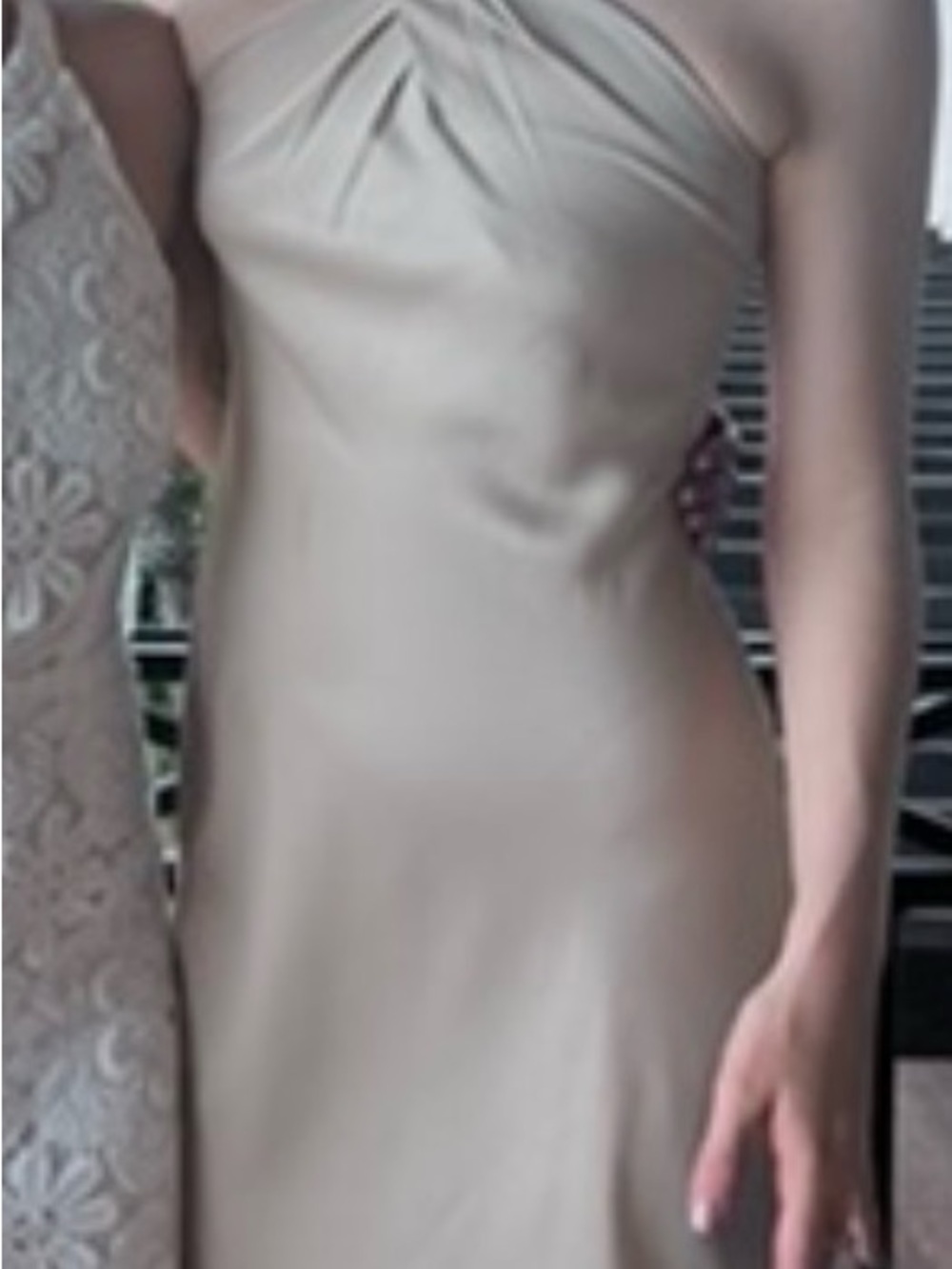 Anthropologie BHLDN halter Satin Slip Dress in Champagne Taupe 2